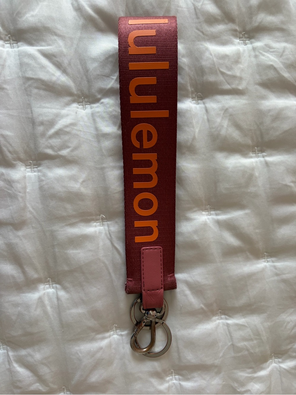 lululemon athletica Rose/Orange Logo Key & Card Wristlet